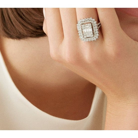 Пръстен бяло злато с Диаманти 1.70 карата